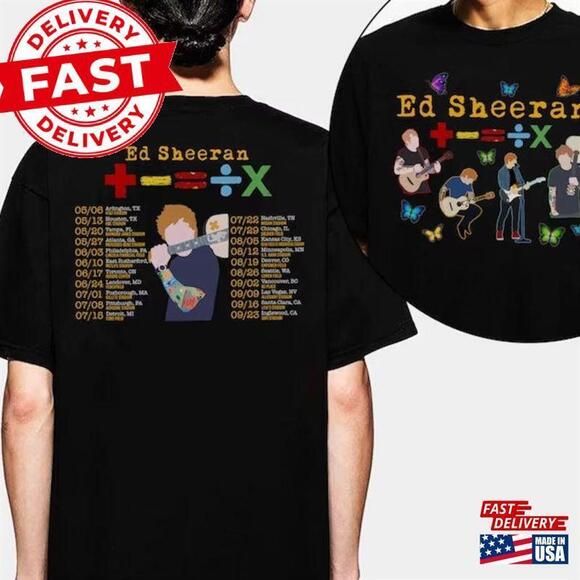 Tops - Music Tour Shirt The Mathletics Ed Sheeran Concert T-Shirt 2 Sided